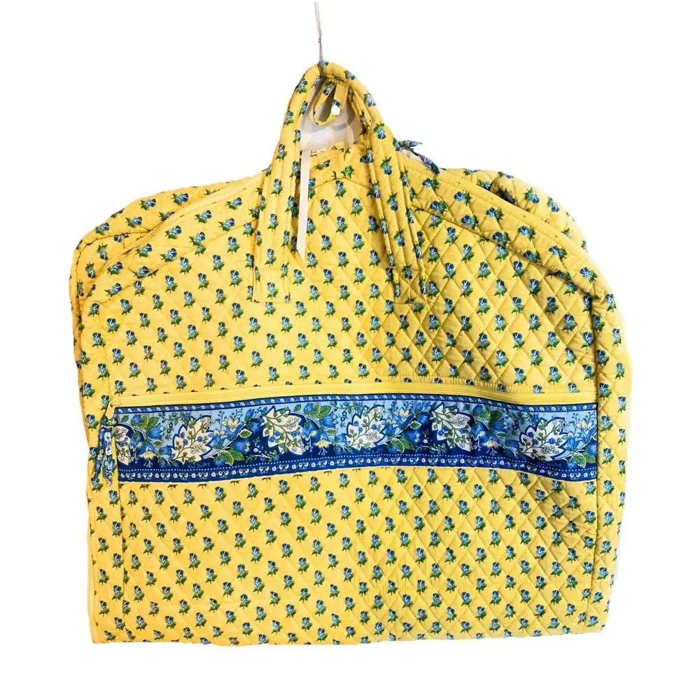 Vera Bradley Retired Katherine Yellow Blue Hanging Garment Travel Bag